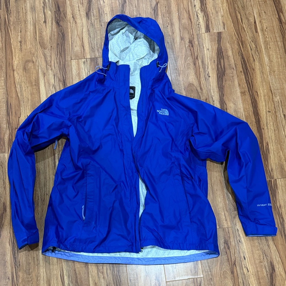 The North Face Vibrant Blue rain Jacket XXL